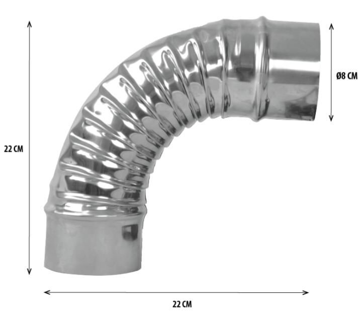 PASLANMAZ SOBA DİRSEĞİ 90 DERECE