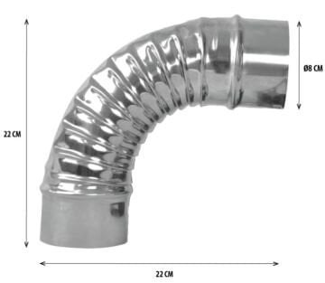 PASLANMAZ SOBA DİRSEĞİ 90 DERECE