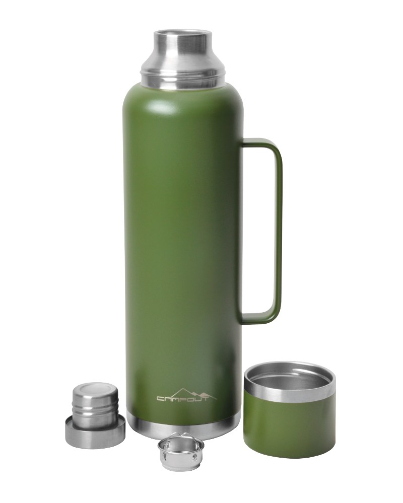 ÇİFT KATMANLI TERMOS 1500 ML YEŞİL/SİYAH