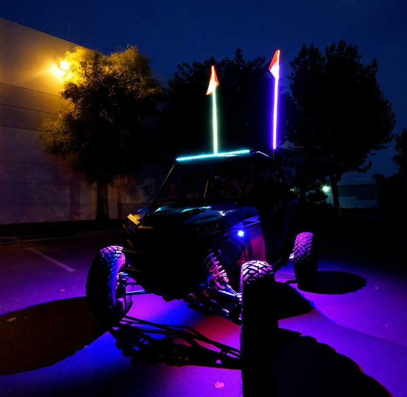 OFF ROAD LED RGB IŞIKLI KIRBAÇ ANTEN 150 CM.