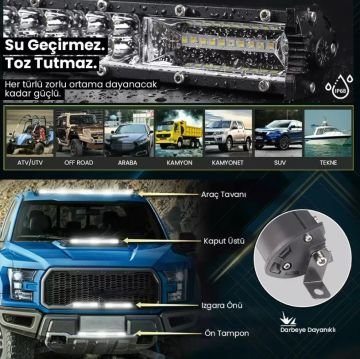 TURUNCU BEYAZ ÇAKARLI LED BAR  240 W 65 CM