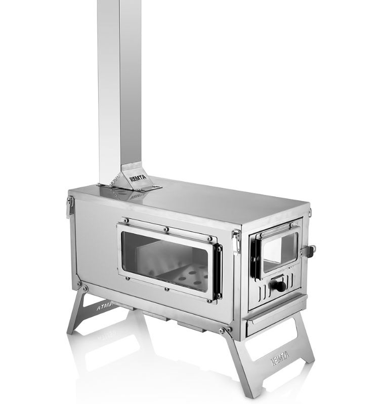 Paslanmaz Çelik Kuzineli Kamp Çadır Sobası - KM01