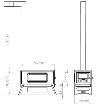 Paslanmaz Çelik Kuzineli Kamp Çadır Sobası - KM01