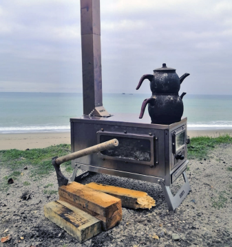 Paslanmaz Çelik Kuzineli Kamp Çadır Sobası - KM01