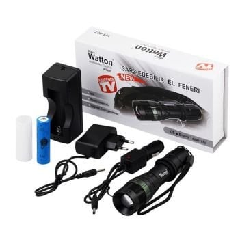 WT-037 Zoomlu Şarjlı/Pilli El Feneri